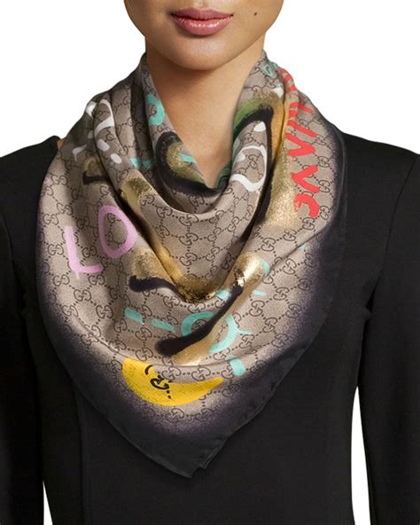 gucci silk scarf saks|Gucci silk scarf sale.